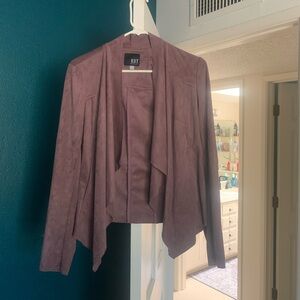 Faux suede cropped jacket